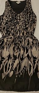 Bar III spring/summer dress. Black and grey print, size medium.